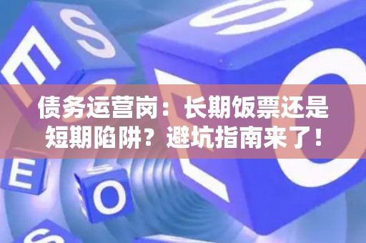 债务运营岗：长期饭票还是短期陷阱？避坑指南来了！